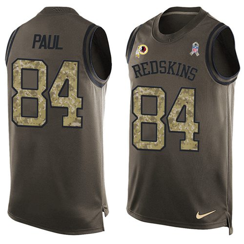 Nike Redskins #84 Niles Paul Green Men's Stitched NFL Limited Salute To Service Tank Top Jersey